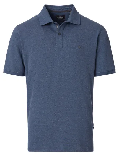Casa Moda polo blauw Casa Moda korte mouw 2-knoops gemêleerd