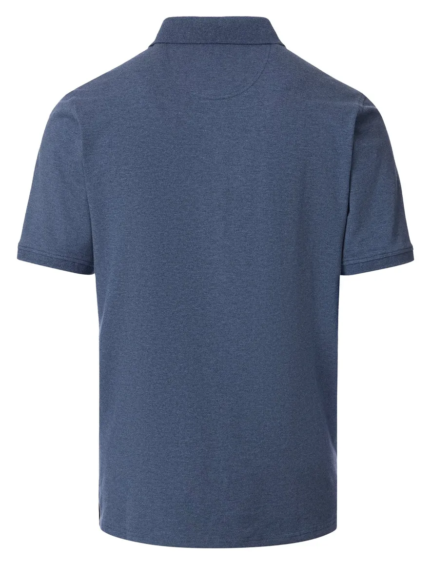 polo blauw Casa Moda korte mouw 2-knoops gemêleerd