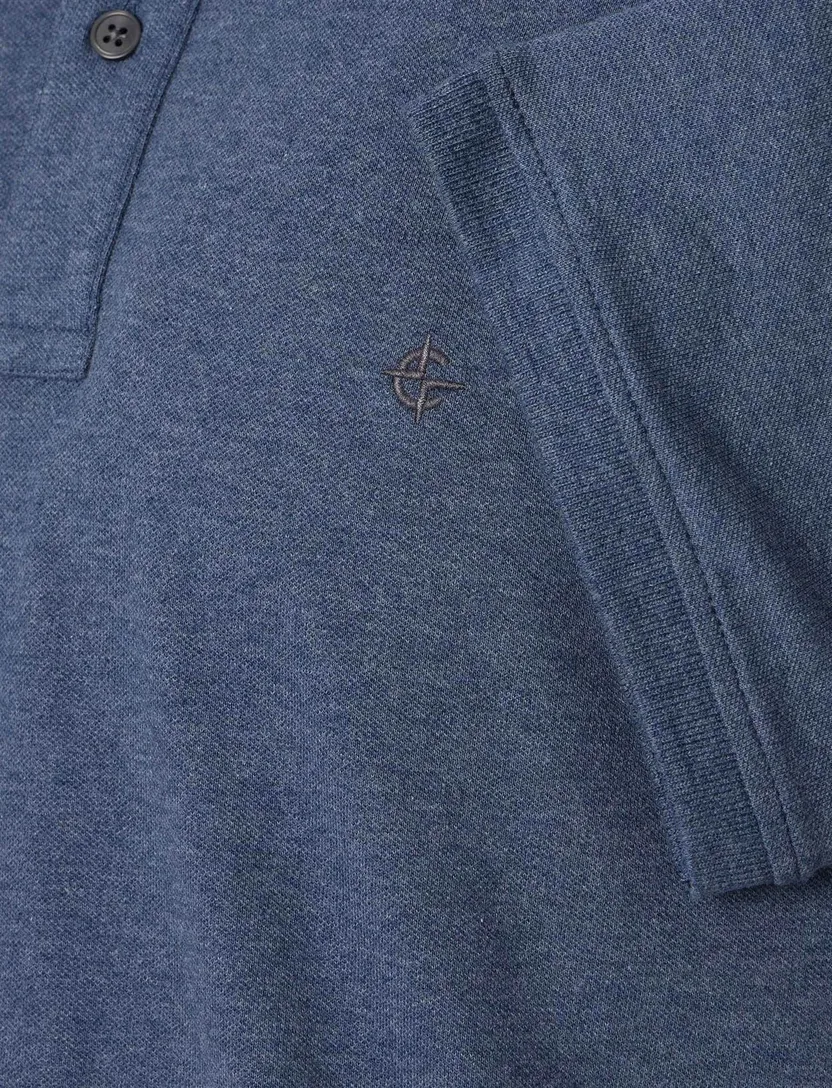 blauw polo normale fit Casa Moda korte mouw 2-knoops