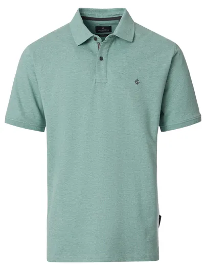 Casa Moda polo turquoise Casa Moda korte mouw 2-knoops gemêleerd