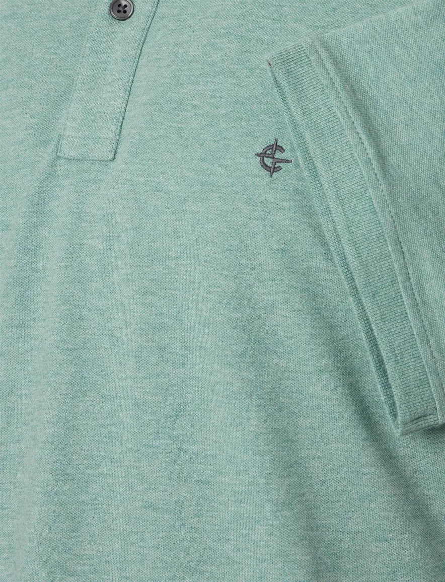 polo turquoise Casa Moda korte mouw 2-knoops gemêleerd
