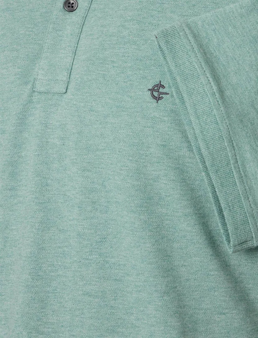 turquoise polo normale fit Casa Moda korte mouw 2-knoops