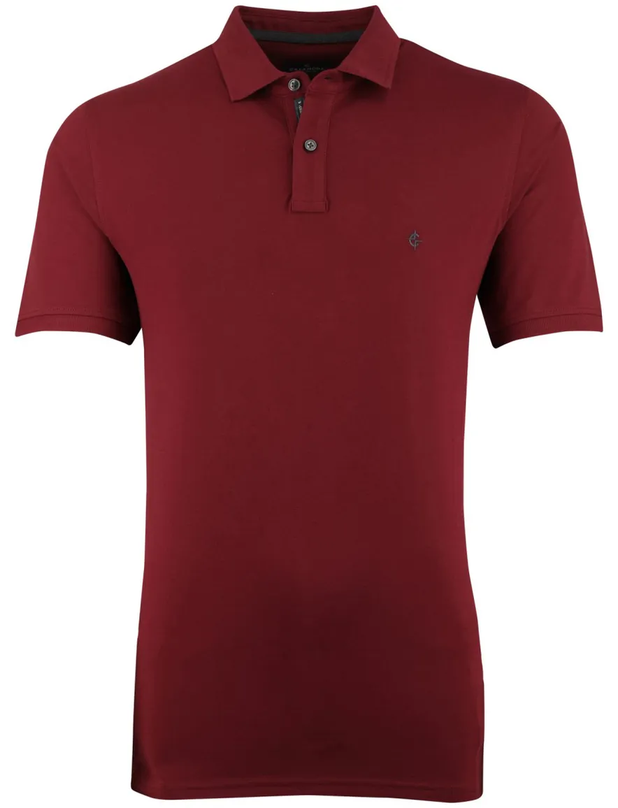 Casa Moda poloshirt bordeaux 2-knoops