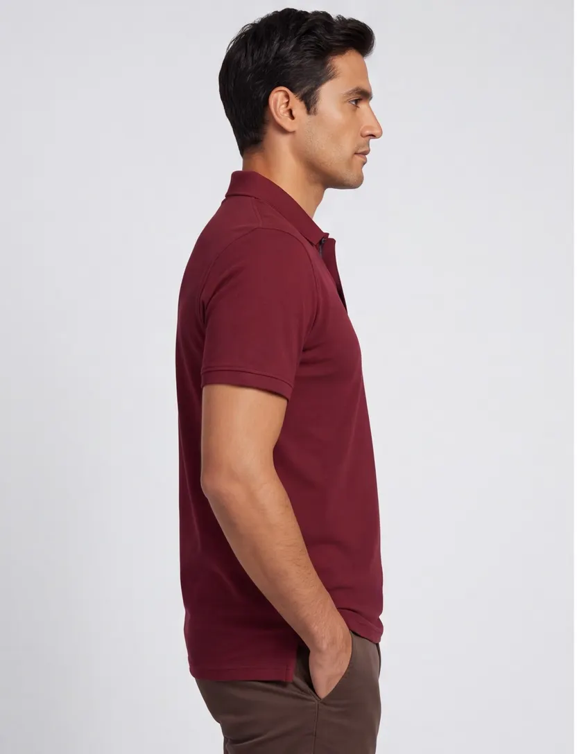 Casa Moda poloshirt bordeaux pique