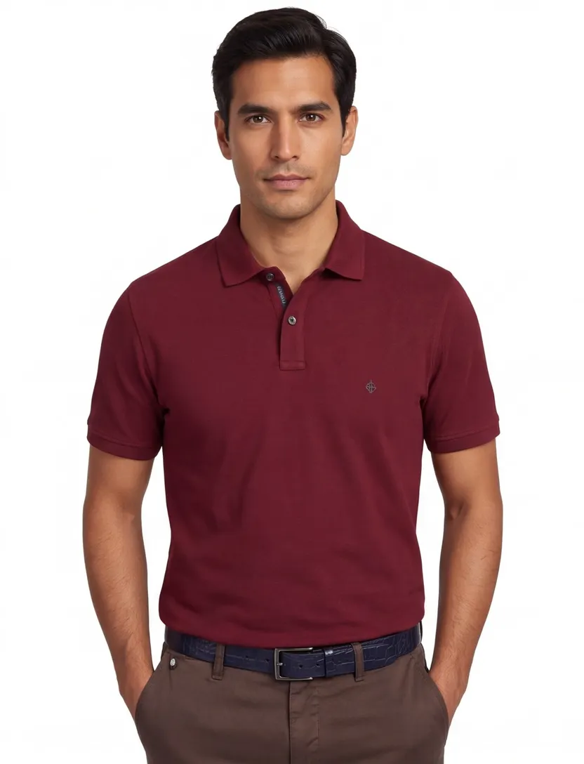 Casa Moda poloshirt bordeaux pique