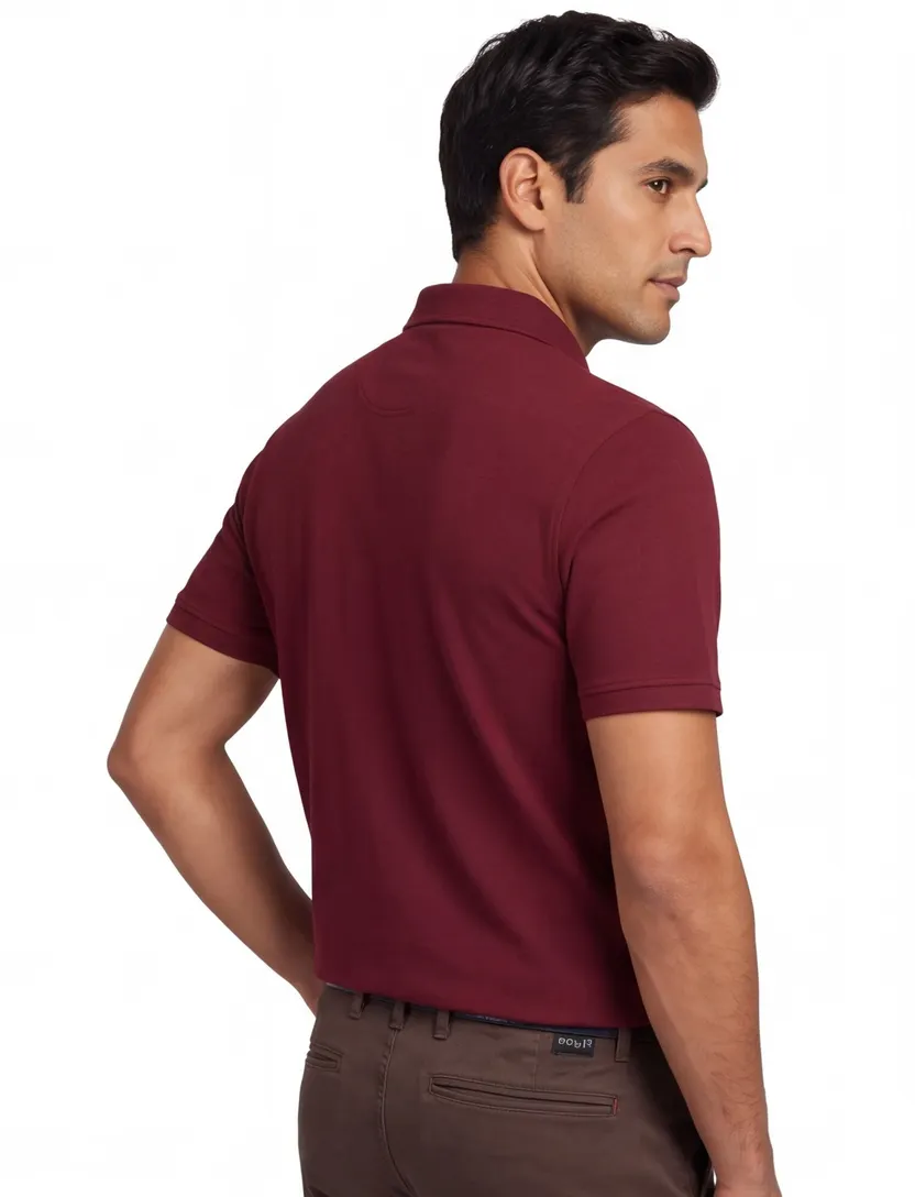 Casa Moda poloshirt bordeaux pique