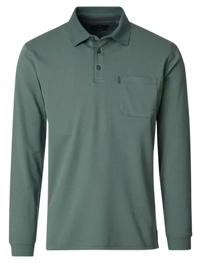 Casa Moda Poloshirt Casa Moda Basic Circular Knit groen stretch