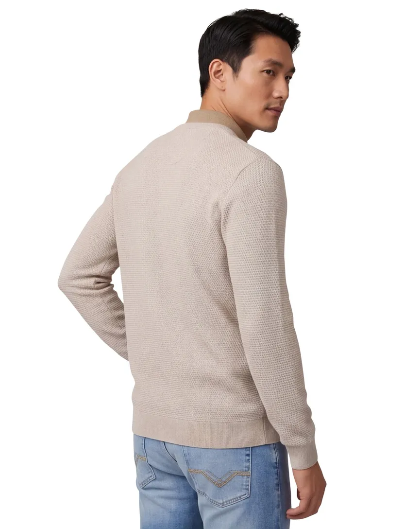 trui met textuur Casa Moda creme ronde hals