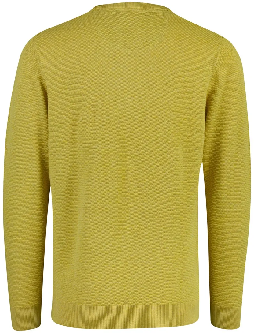 Gebreide Casa Moda trui met ronde hals geel