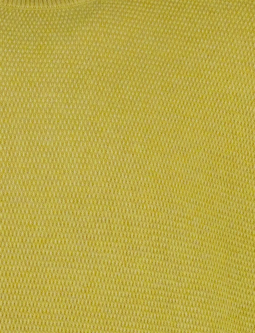 Gebreide Casa Moda trui met ronde hals geel