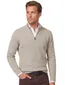 Gebreide beige Casa Moda trui met half zip