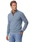 Casa Moda trui half-zip blauw textuur 100% katoen gemêleerd