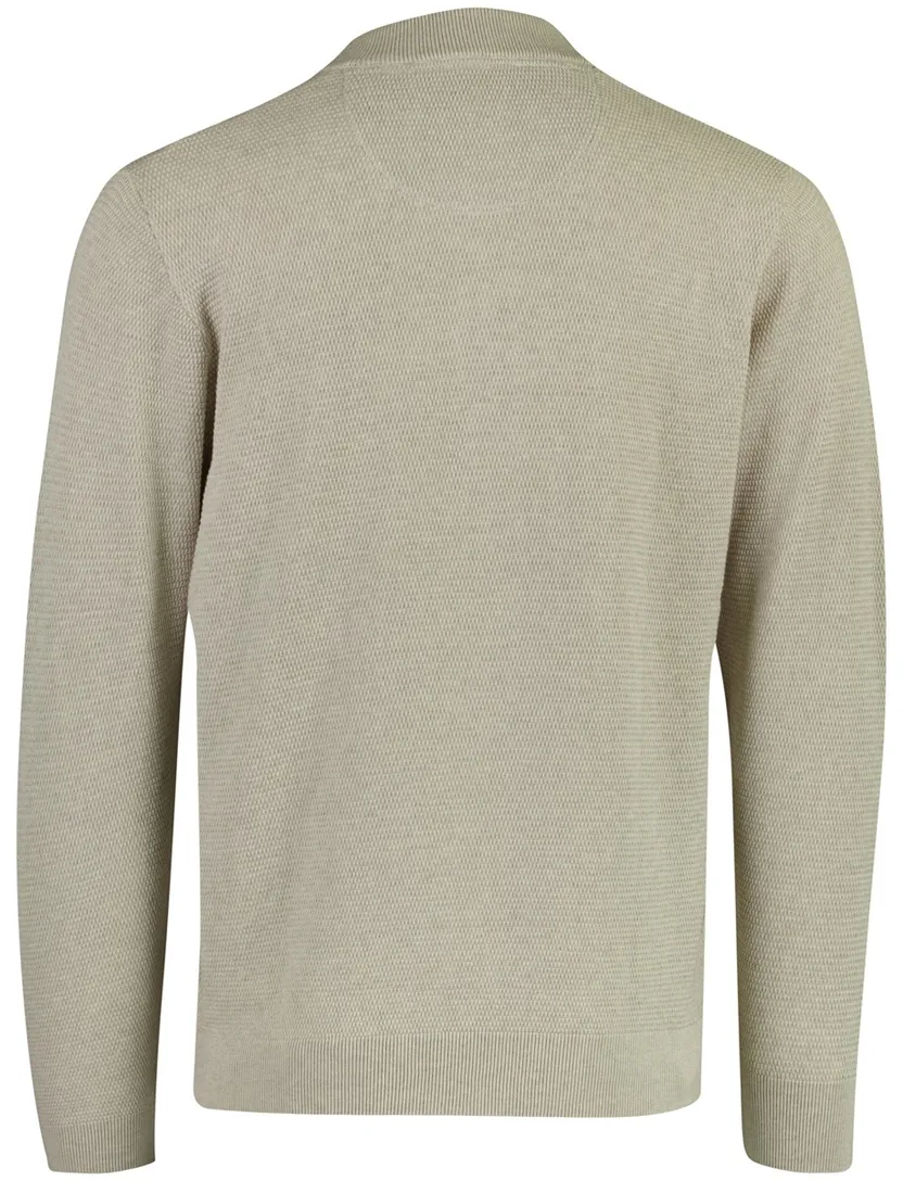 Beige Casa Moda vest bomberkraag gebreid