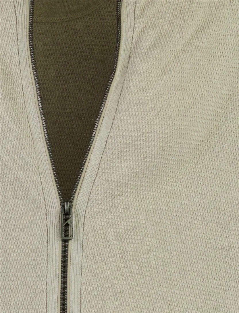 Beige Casa Moda vest bomberkraag gebreid