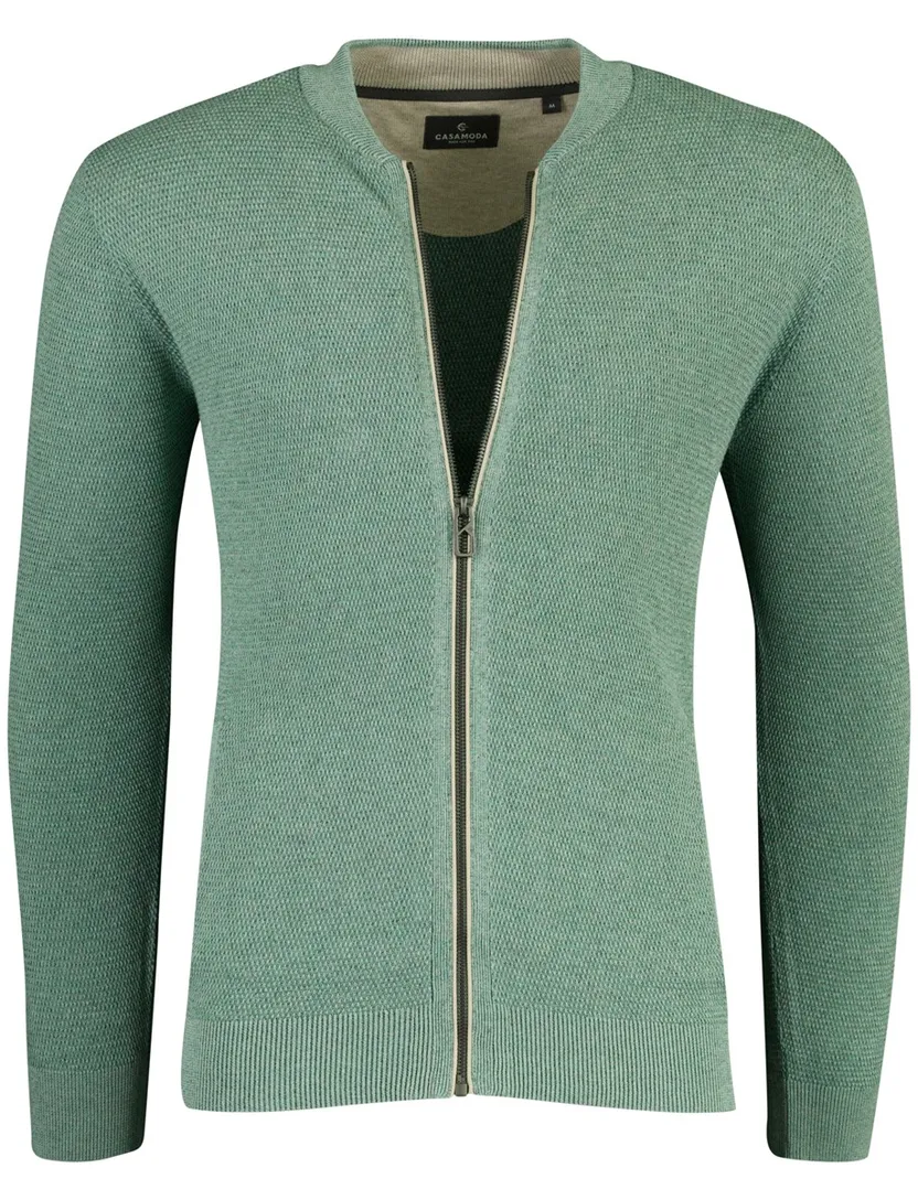 Groen gebreid Casa Moda vest