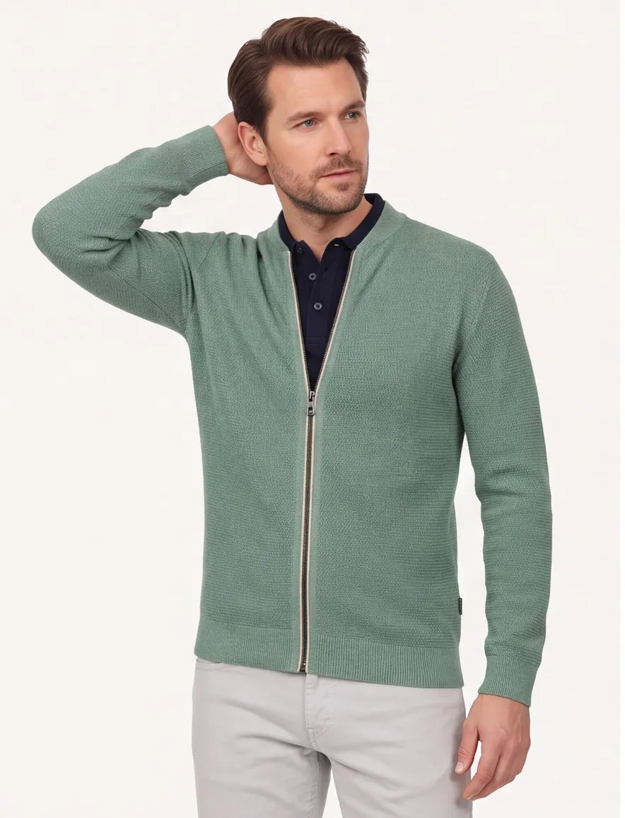 Vest Casa Moda groen gebreid