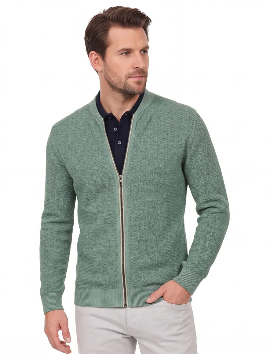 Vest Casa Moda groen gebreid