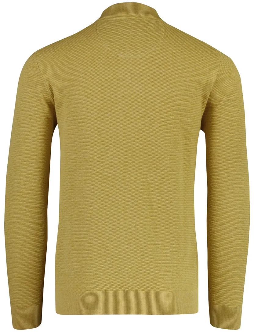 Geel gebreid katoenen Casa Moda vest