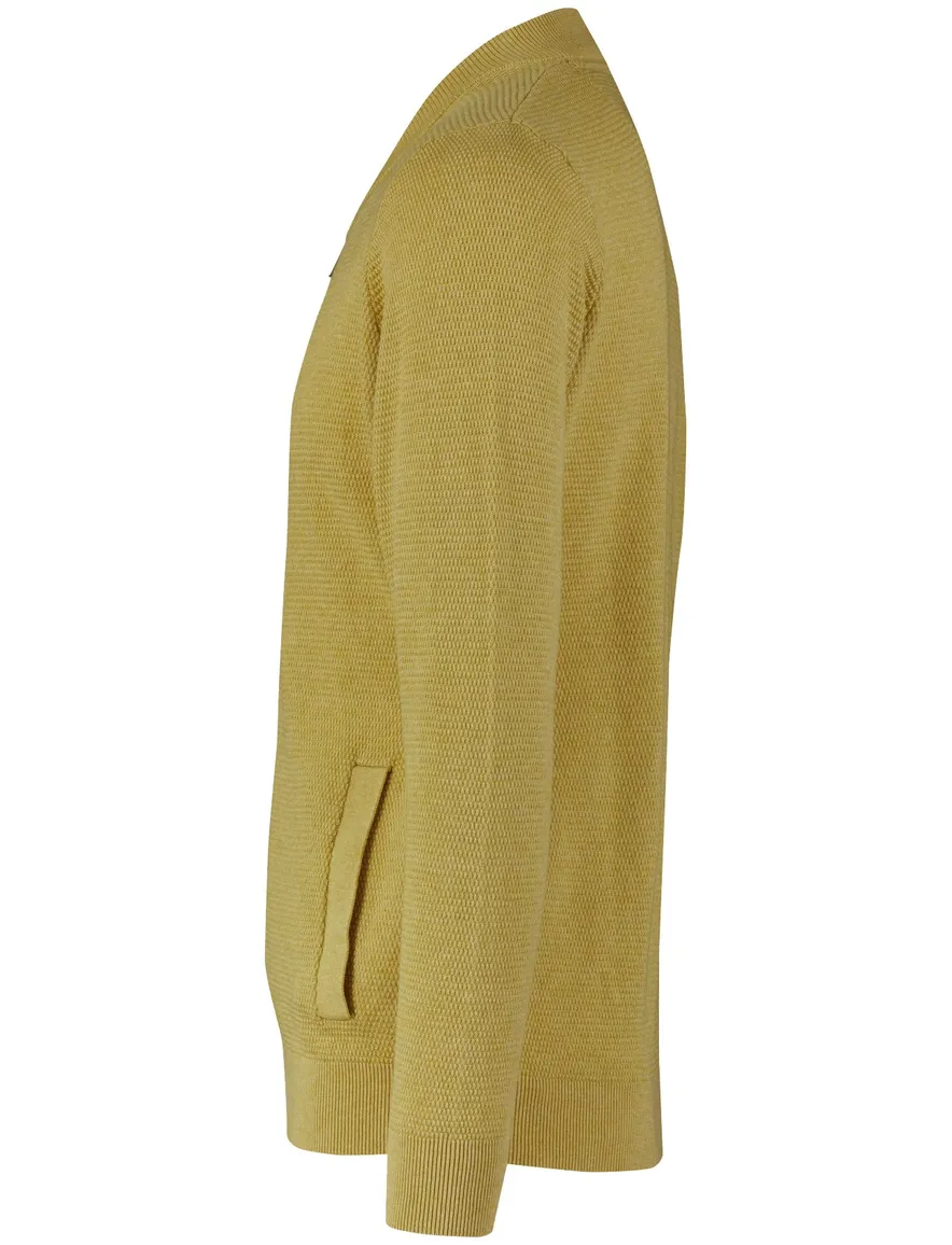 Vest Casa Moda gebreid vest geel katoen