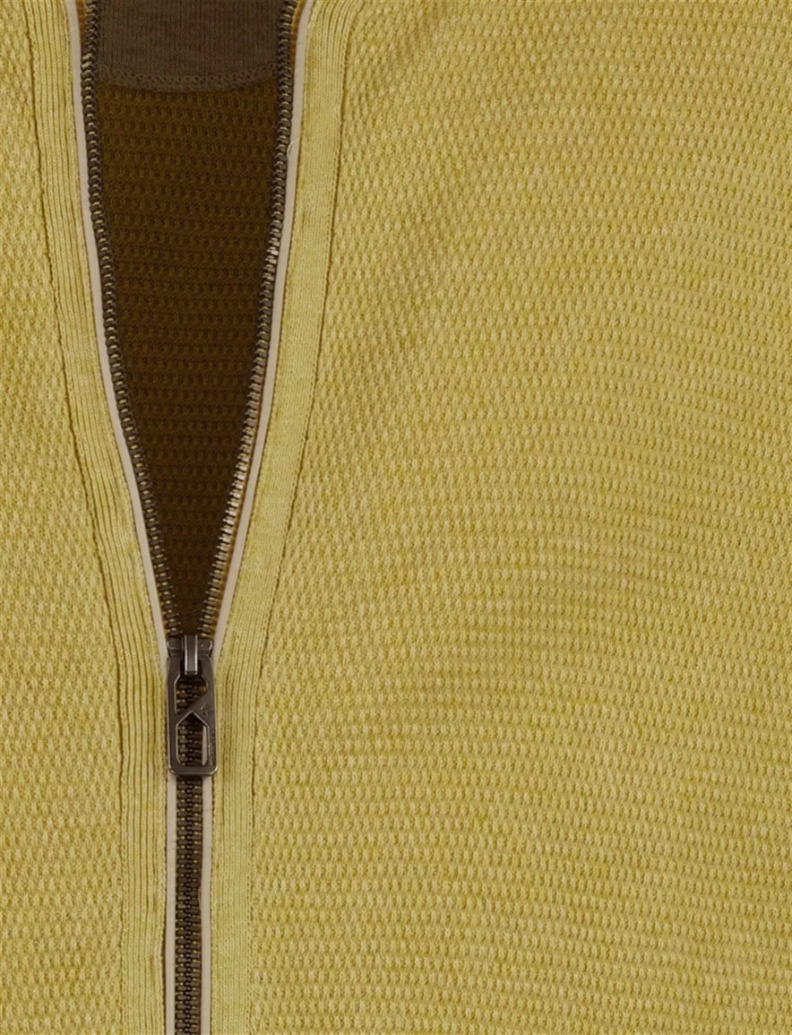 Vest Casa Moda gebreid vest geel katoen