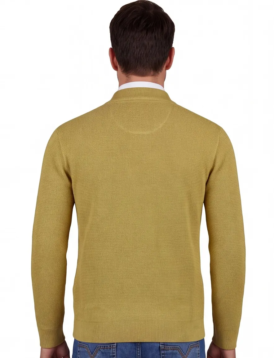 Vest Casa Moda gebreid vest geel katoen