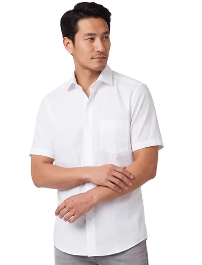 Venti Strijkvrij overhemd Venti comfort fit wit met borstzak