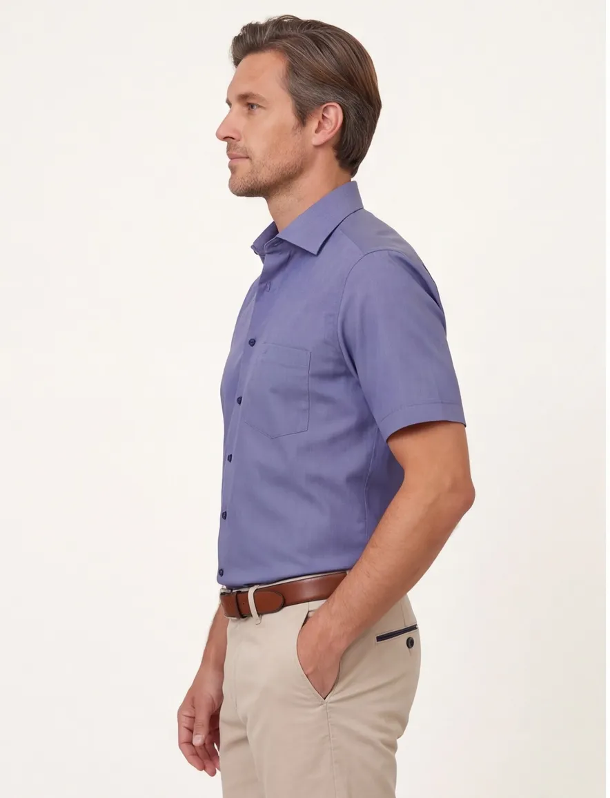 Overhemd met donkere knopen Venti comfort fit blauw