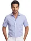 Overhemd Venti casual fit lichtblauw korte mouw wide collar