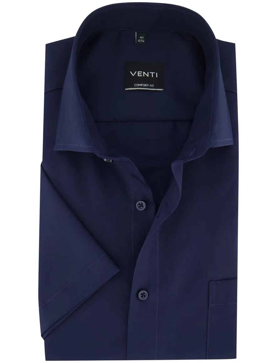 Venti overhemd donkerblauw korte mouw