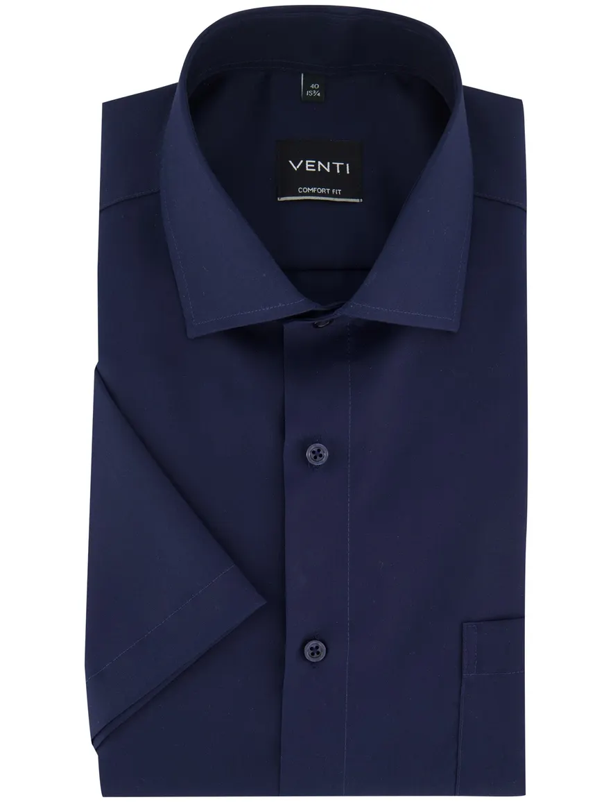 Venti overhemd donkerblauw korte mouw