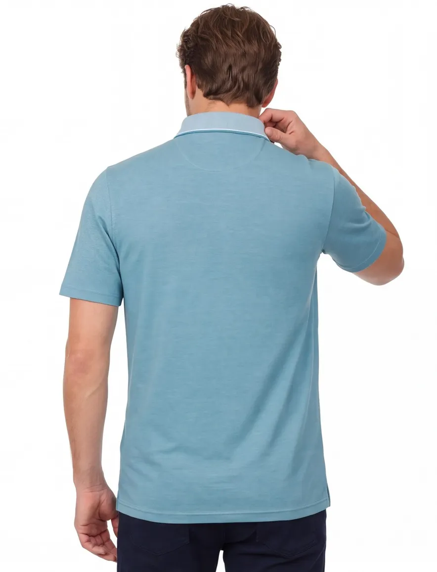 Poloshirt Casa Moda blauw normale fit katoen