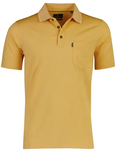 Casa Moda Wijde fit polo geel Casa moda met borstzak