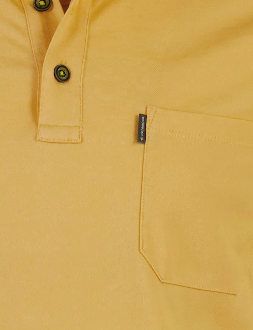 Polo Casa moda geel wijde fit 3 knopen