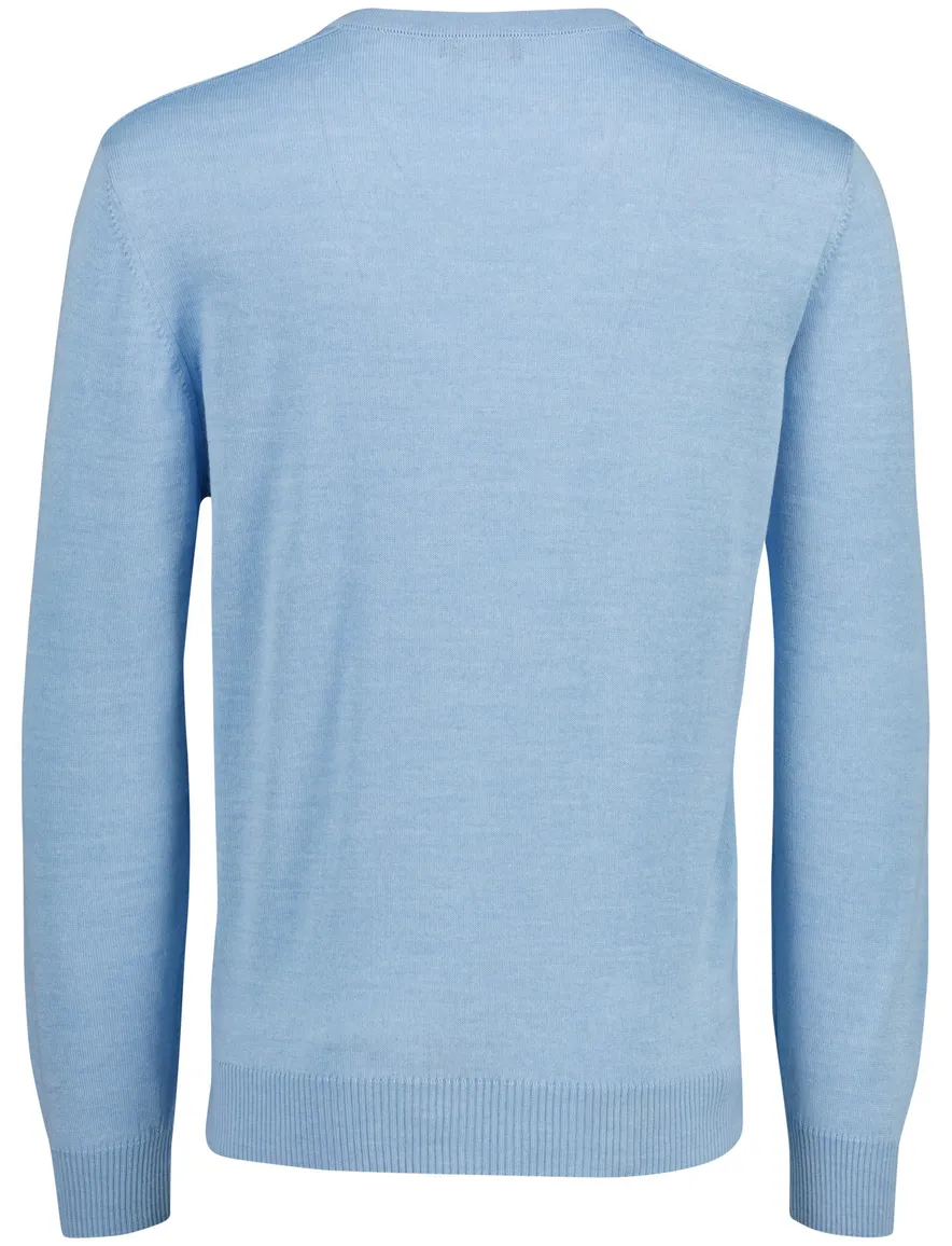 Blauwe trui Maerz v-hals scheerwol