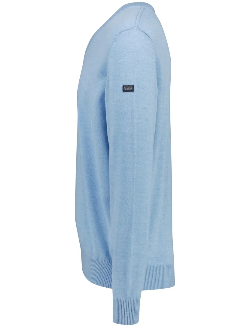 Trui v-hals Maerz blauw scheerwol