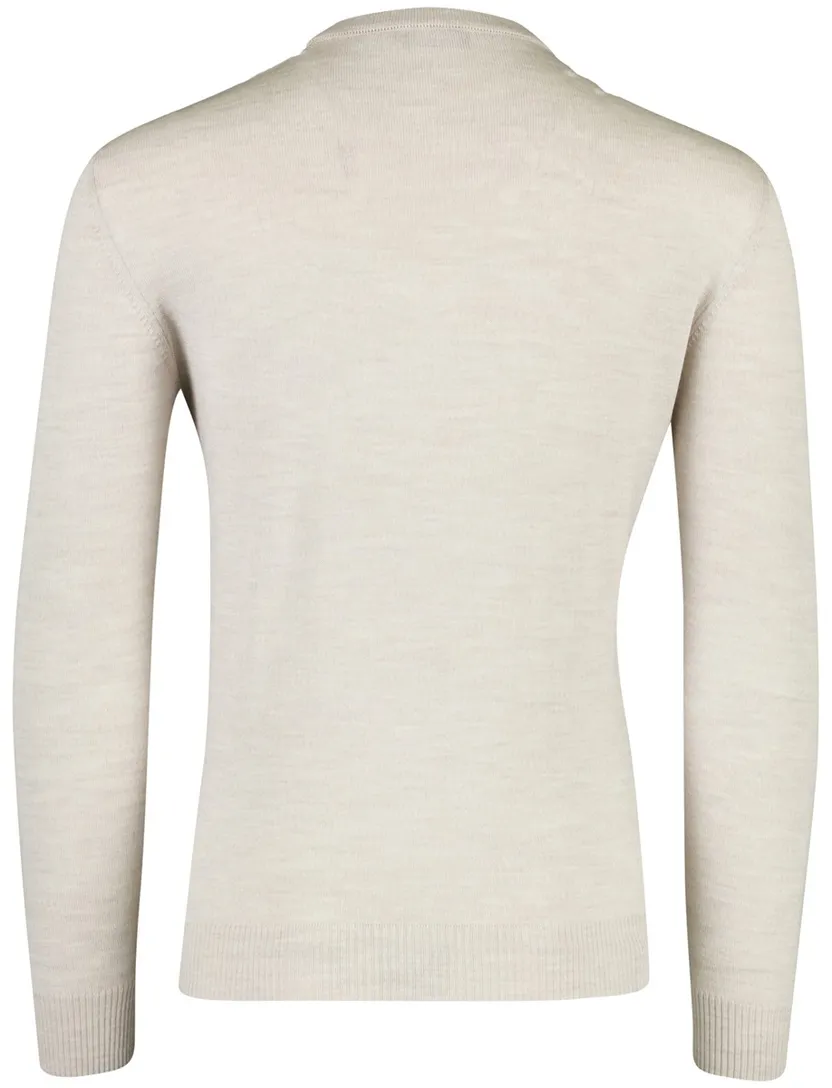 Gebreide v hals trui Maerz beige