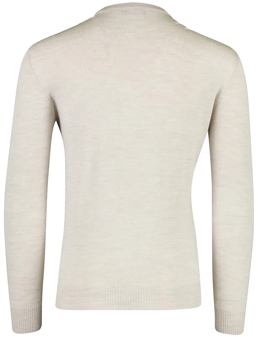 Maerz trui beige v hals gemeleerd