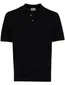 Zwarte poloshirt Profuomo normale fit 3 knoops