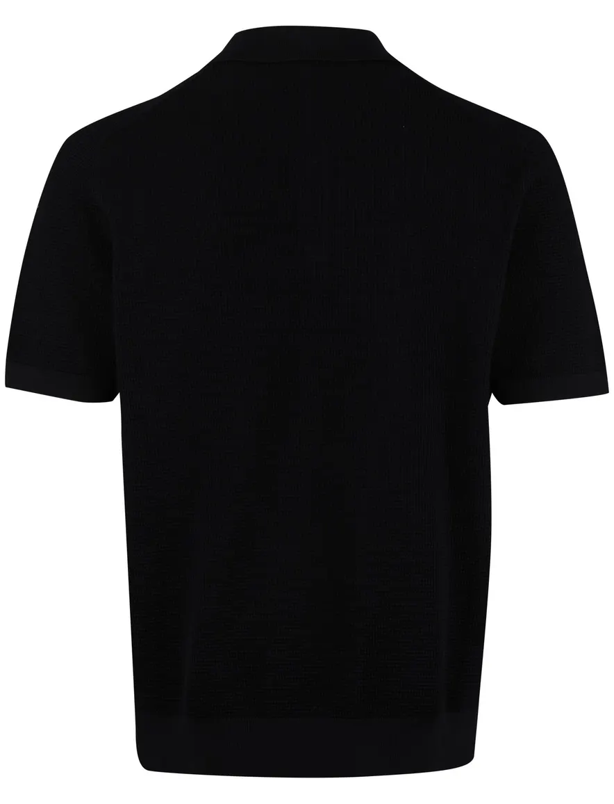 Profuomo poloshirt donkerblauw effen 3 knoops