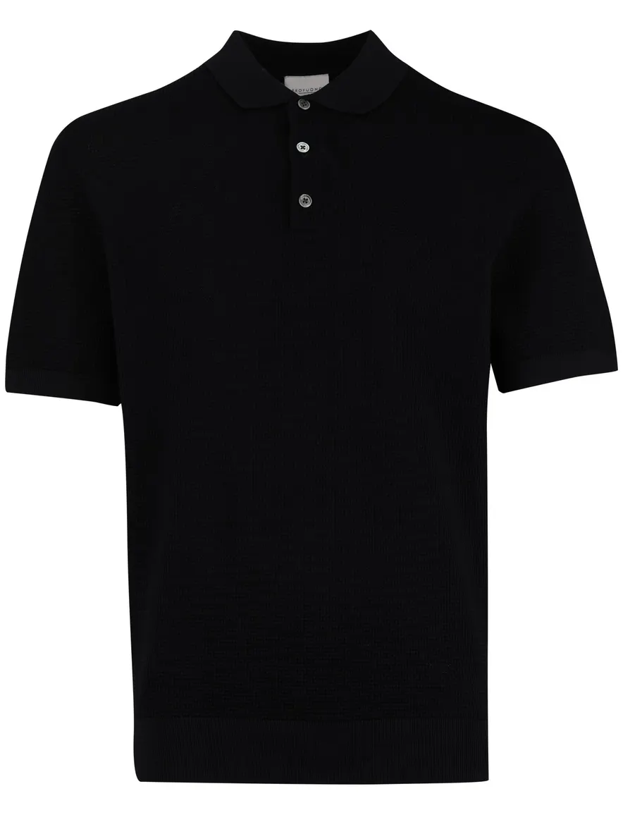 Profuomo poloshirt donkerblauw effen 3 knoops