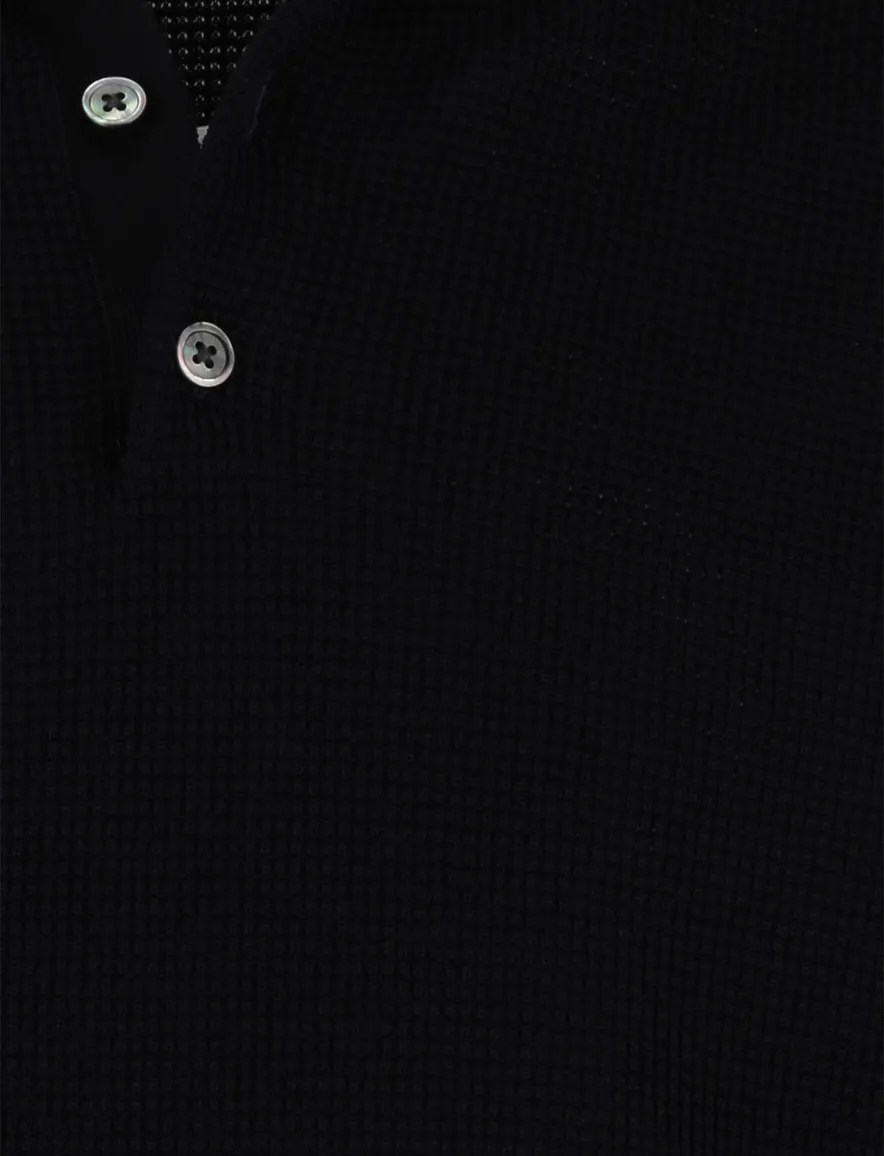 Profuomo poloshirt donkerblauw effen 3 knoops