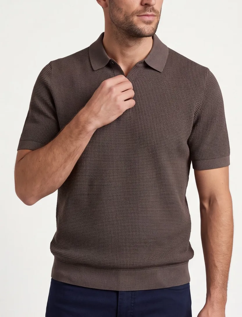 Poloshirt groen Profuomo korte mouw 3 knoopjes normale fit