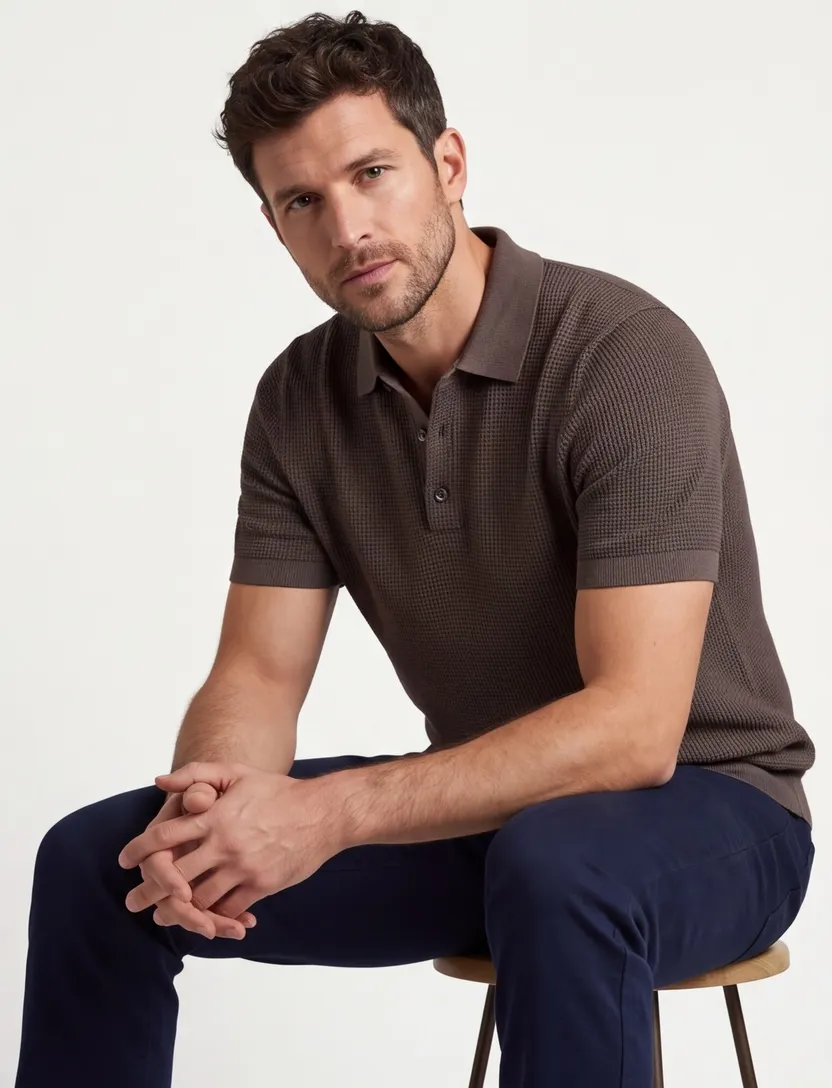 Poloshirt groen Profuomo korte mouw 3 knoopjes normale fit
