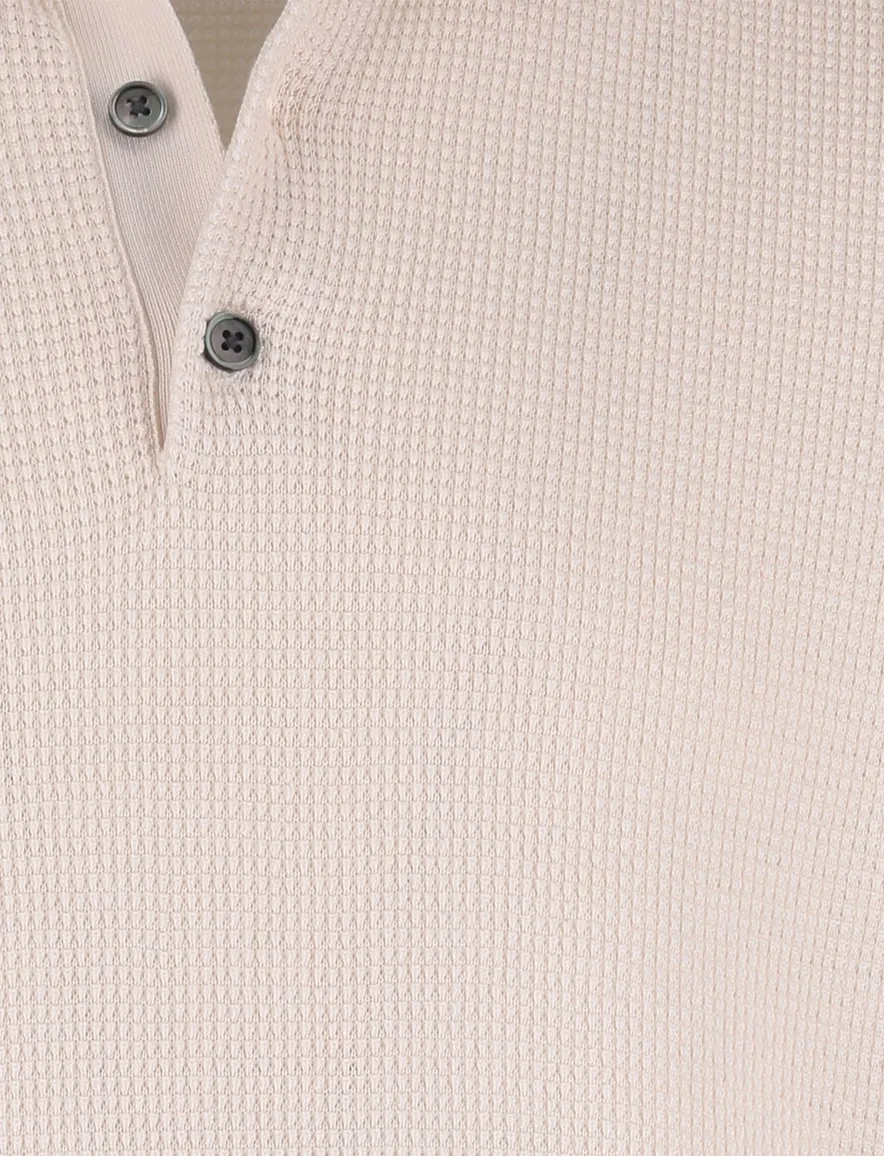 Beige Profuomo polo normale fit 3 knopen korte mouw