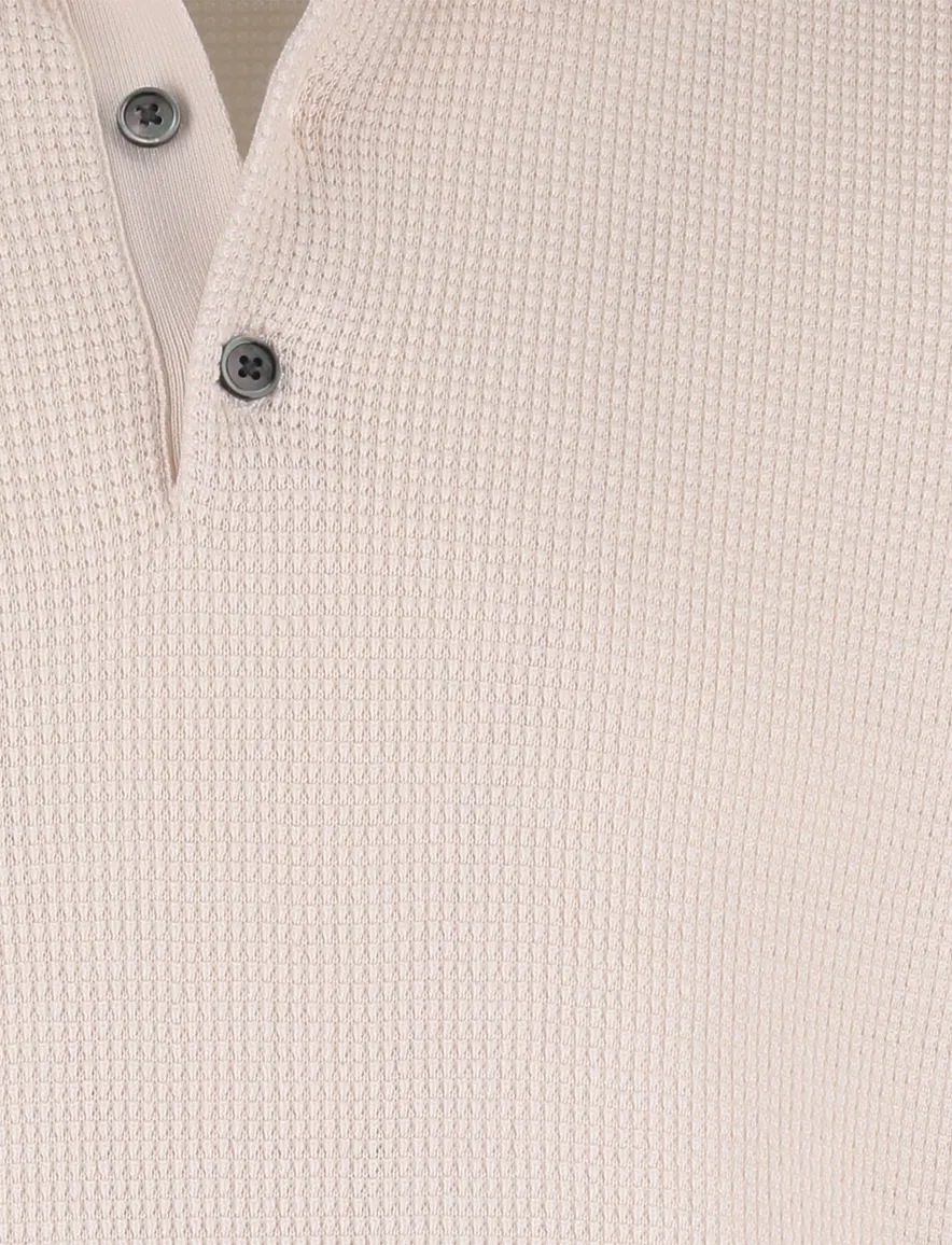 Profuomo poloshirt creme textuur met boord