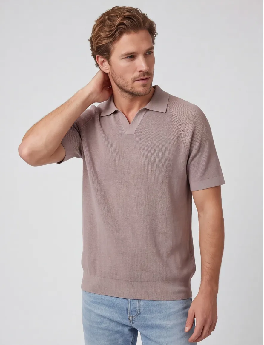 Profuomo polo beige met boord