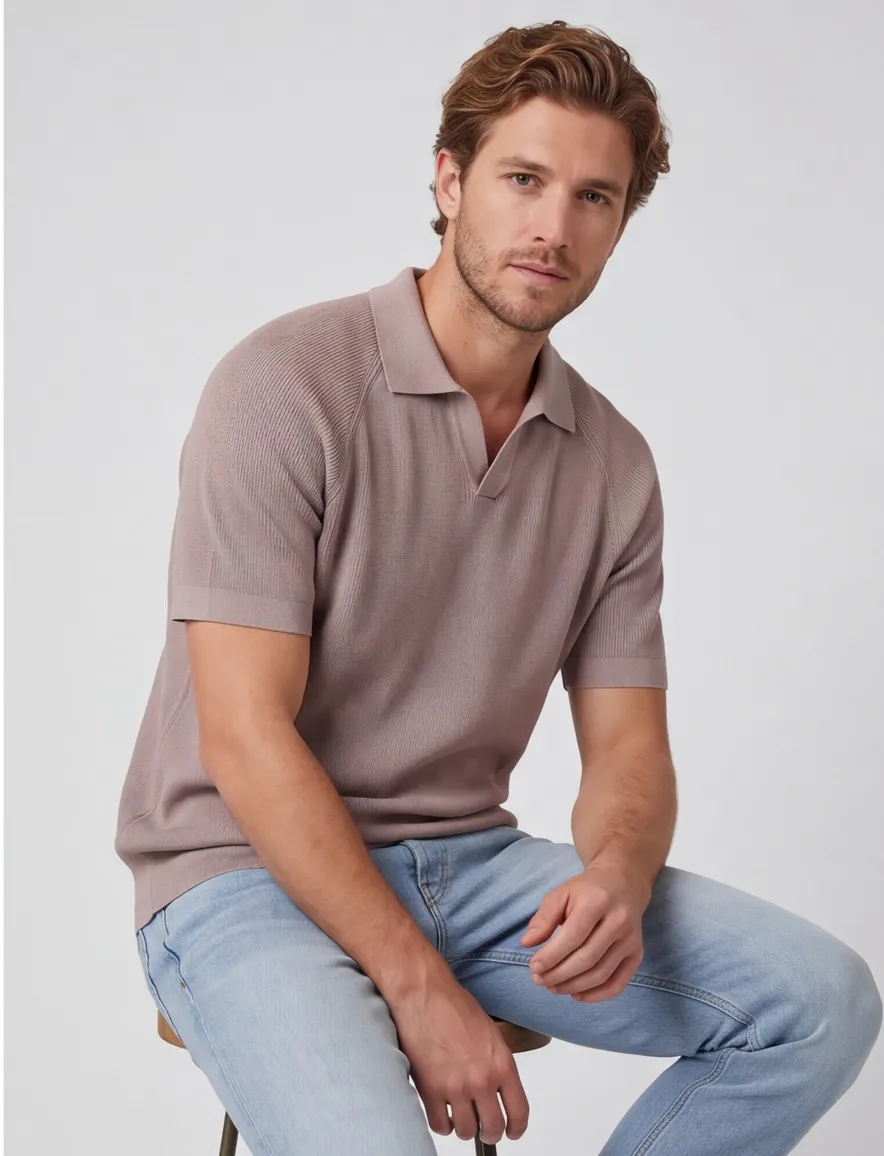 Profuomo polo beige met boord