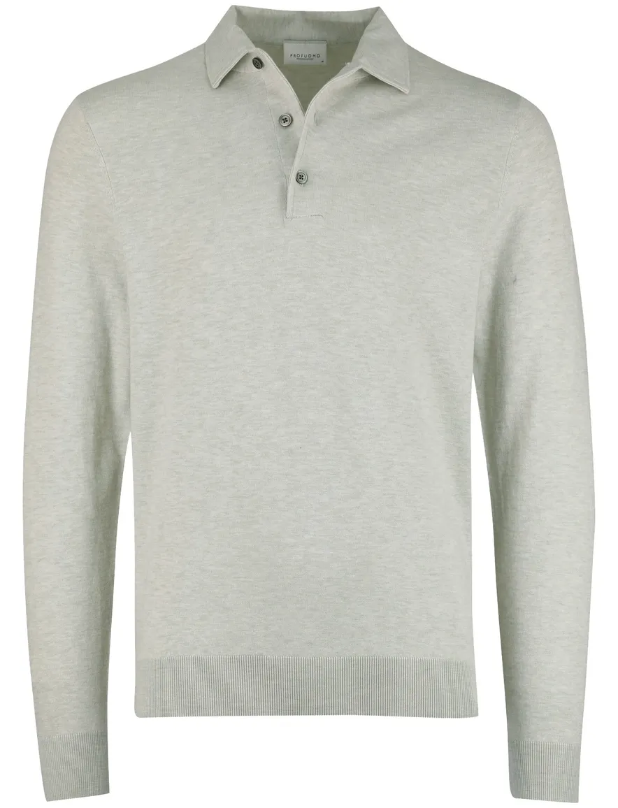 Profuomo groen poloshirt normale fit gemeleerd