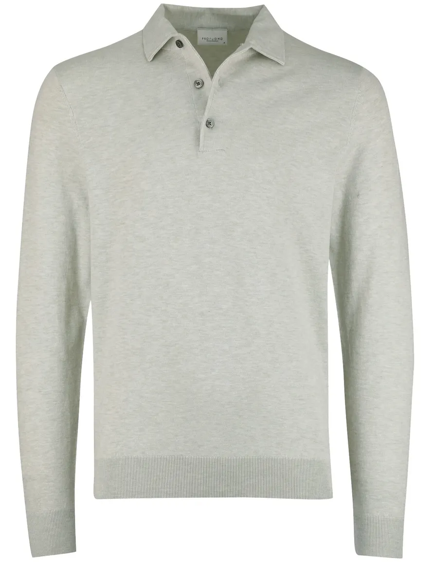 Profuomo groen poloshirt normale fit gemeleerd
