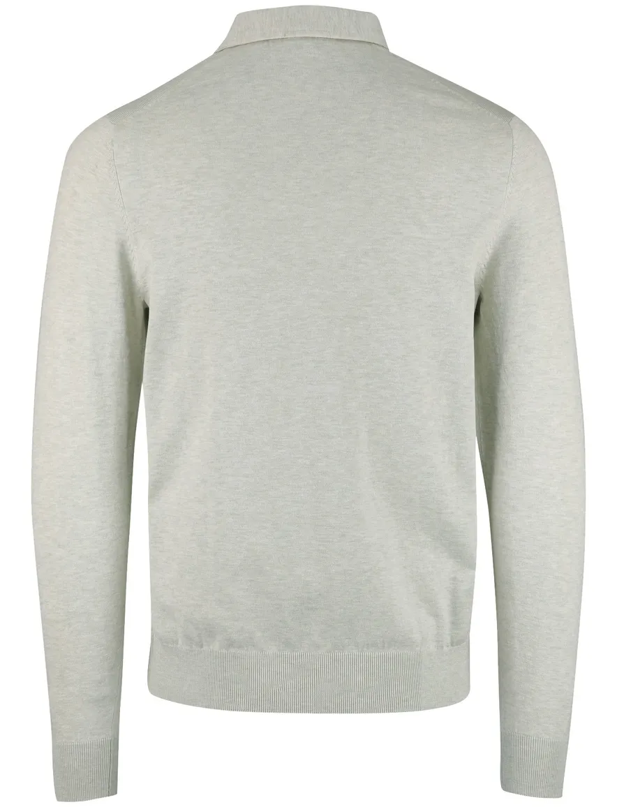 Profuomo groen poloshirt normale fit gemeleerd